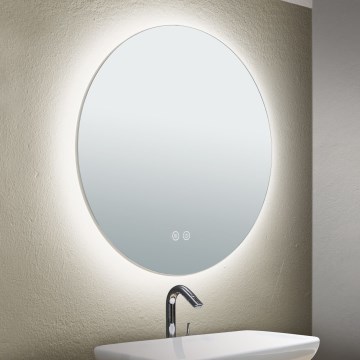 LED Badkamer verwarmde wand spiegel met een achtergrondverlichting FOCUS LED/18W/230V 3000/4200/6000K diameter 45 cm IP44