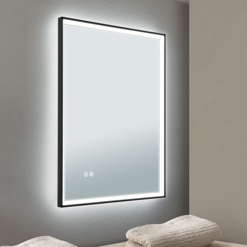 LED Badkamer verwarmde wandspiegel met verlichting FRAME LED/48W/230V 3000/4000/6000K 60x45 cm IP44