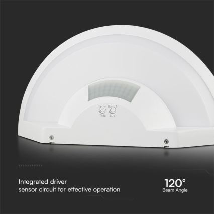 LED Badkamer wandlamp met sensor SAMSUNG CHIP LED/10W/230V 4000K IP54 wit