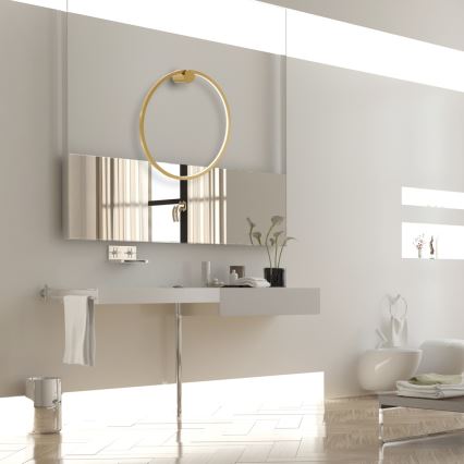 LED Badkamer wandlamp SATURNO LED/25W/230V IP44 goud