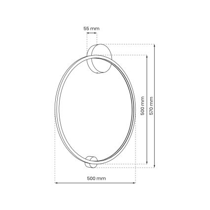 LED Badkamer wandlamp SATURNO LED/25W/230V IP44 goud