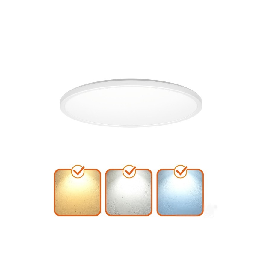 LED-badkamerarmatuur met bewegings- en schemersensor NIVERA LED/12W/230V IP54 3000/4000/6000K Ø 22,5 cm wit + afstandsbediening