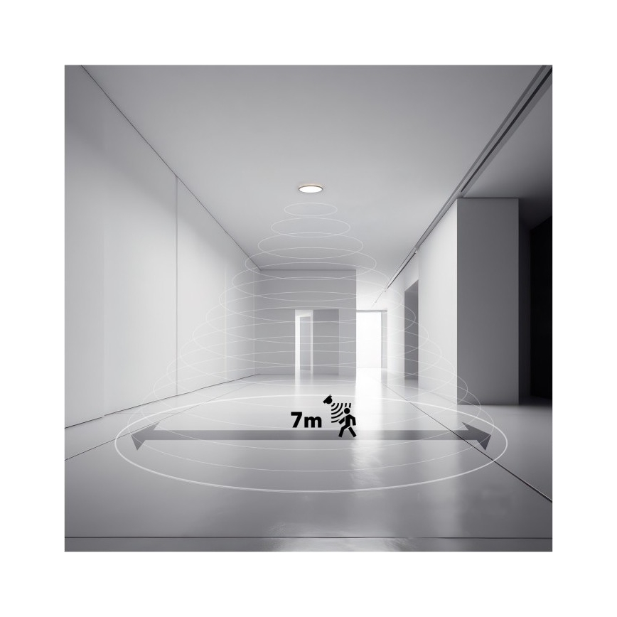 LED-badkamerarmatuur met bewegings- en schemersensor NIVERA LED/12W/230V IP54 3000/4000/6000K Ø 22,5 cm zwart + afstandsbediening