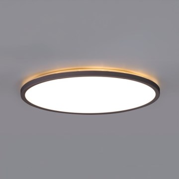LED Badkamerlamp met bewegings- en schemersensor NIVERA LED/12W/230V IP54 3000/4000/6000K diameter 22,5 cm zwart + afstandsbediening