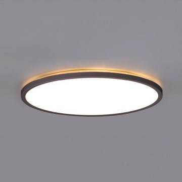 LED Badkamerlamp met bewegings- en schemersensor NIVERA LED/24W/230V IP54 3000/4000/6000K diameter 30 cm zwart + afstandsbediening