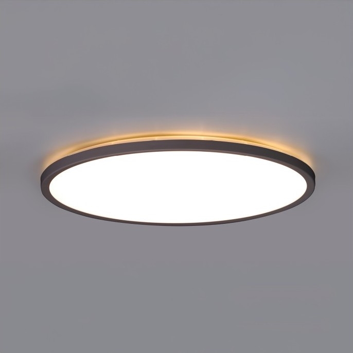 LED Badkamerlamp met bewegings- en schemersensor NIVERA LED/32W/230V IP54 3000/4000/6000K diameter 42 cm zwart + afstandsbediening