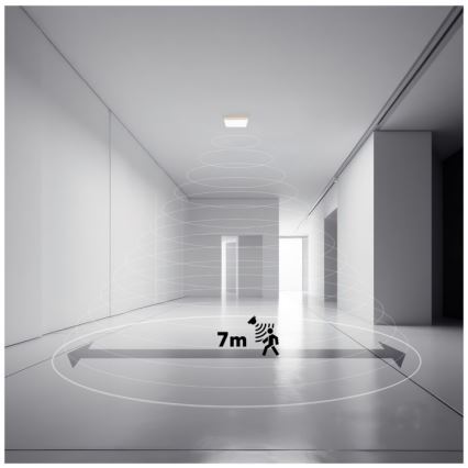 LED Badkamerlamp met bewegings- en schemersensor NIVERA LED/12W/230V IP54 3000/4000/6000K 22,5x22,5 cm wit + afstandsbediening