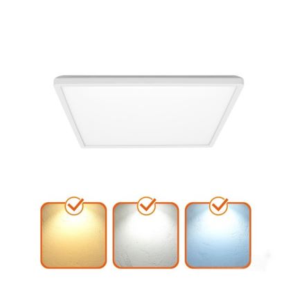 LED Badkamerlamp met bewegings- en schemersensor NIVERA LED/12W/230V IP54 3000/4000/6000K 22,5x22,5 cm wit + afstandsbediening