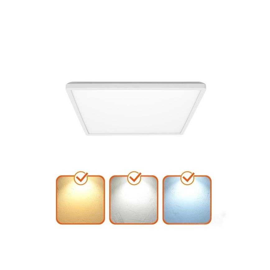 LED Badkamerlamp met bewegings- en schemersensor NIVERA LED/12W/230V IP54 3000/4000/6000K 22,5x22,5 cm wit + afstandsbediening