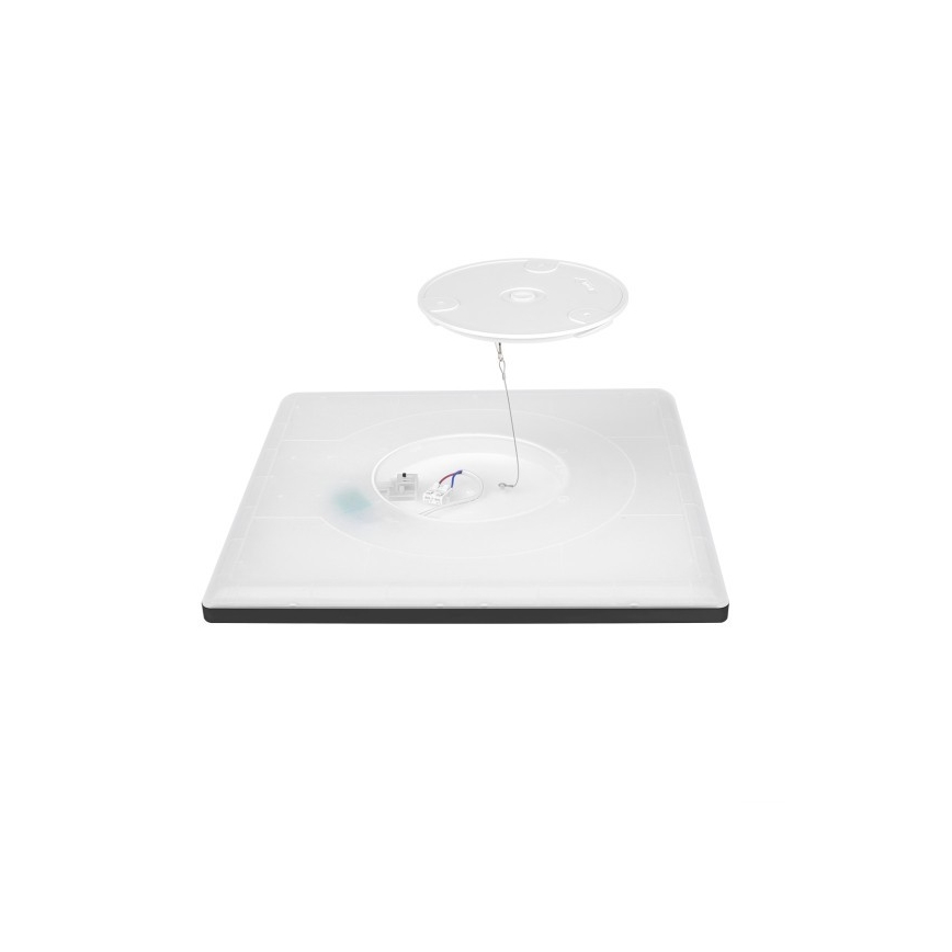 LED Badkamerlamp met bewegings- en schemersensor NIVERA LED/12W/230V IP54 3000/4000/6000K 22,5x22,5 cm zwart + afstandsbediening