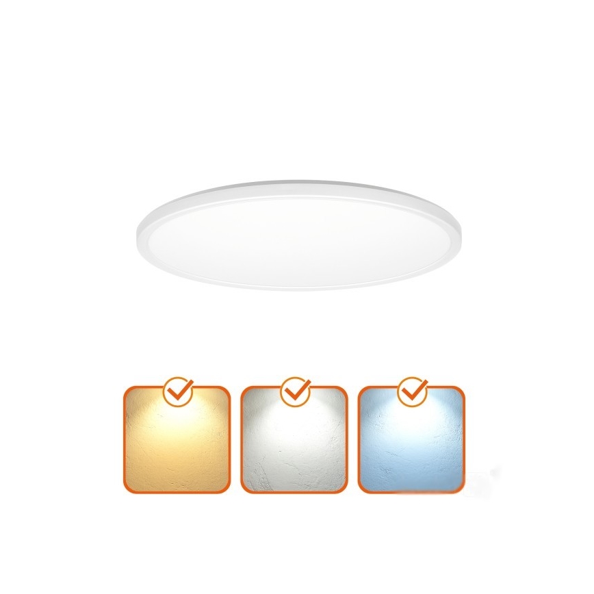 LED Badkamerlamp met bewegings- en schemersensor NIVERA LED/24W/230V IP54 3000/4000/6000K diameter 30 cm wit + afstandsbediening