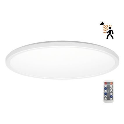 LED Badkamerlamp met bewegings- en schemersensor NIVERA LED/32W/230V IP54 3000/4000/6000K diameter 42 cm wit + afstandsbediening