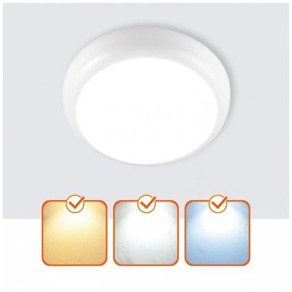 LED badkamer plafondlamp DEFENDER LED/12/18/24W/230V 3000/4000/6500K IP65 Ø 30 cm wit