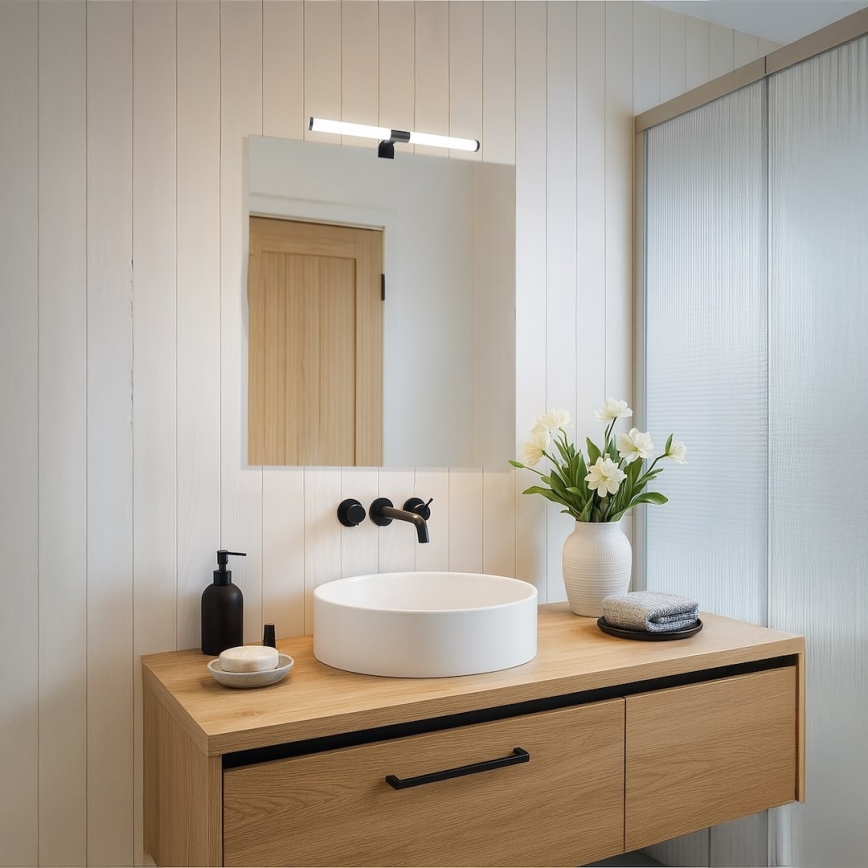 LED badkamerspiegelverlichting 2-in-1 APA LED/6W/230V 40 cm IP44 zwart
