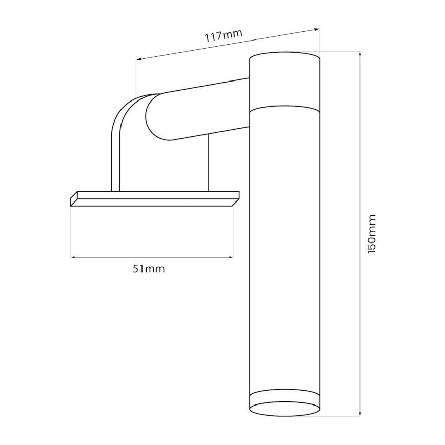 LED-badkamerspiegelverlichting APA MINI LED/4W/230V IP44, goudkleurig