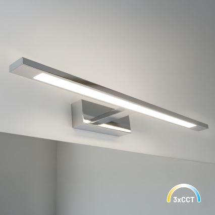LED-spiegelverlichting KLIMT voor de badkamer, 12W, 230V, 3000/4000/6000K, 60 cm, IP44, glanzend chroom