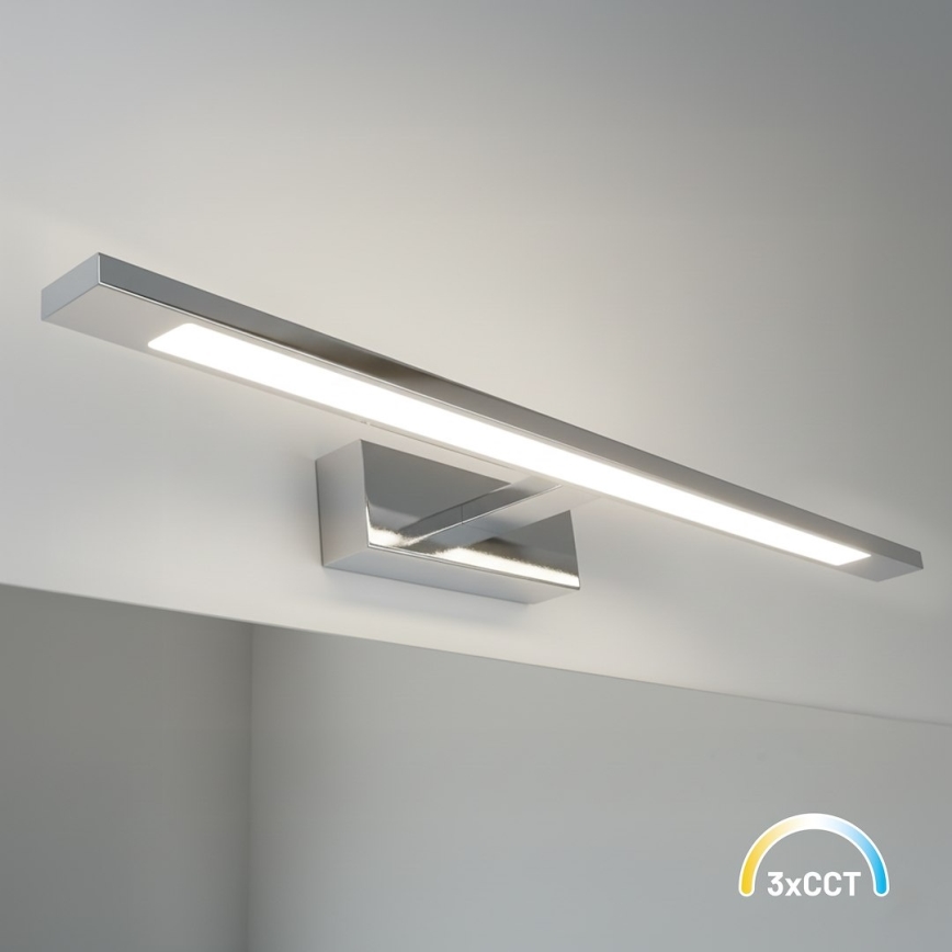 LED-spiegelverlichting KLIMT voor de badkamer, 12W, 230V, 3000/4000/6000K, 60 cm, IP44, glanzend chroom