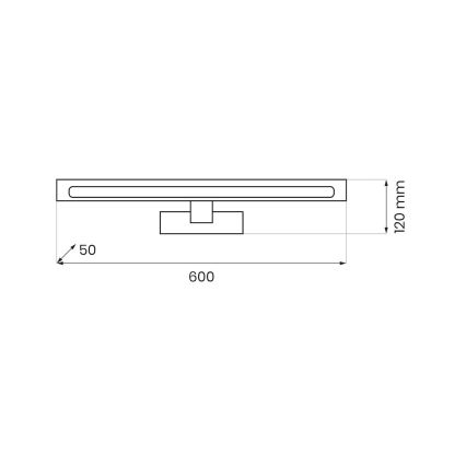 LED-spiegelverlichting KLIMT voor de badkamer, 12W, 230V, 3000/4000/6000K, 60 cm, IP44, glanzend chroom