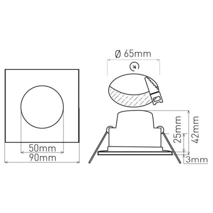 LED badkamerspot BONO LED/5W/230V 3000K IP65 zwart