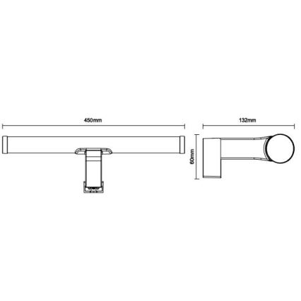 LED-badkamerverlichting voor spiegel LED/10W/230V 45 cm IP44 zwart