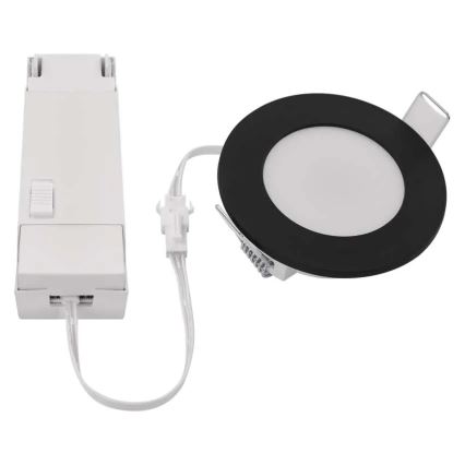 LED Badkamer inbouwspot LORI LED/4,5W/230V IP65 2700/4000K Ø 8,5 cm zwart