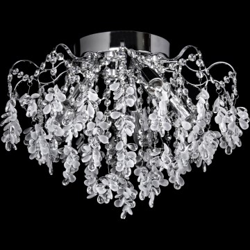 LED Bevestigde Hanglamp 4xE27/60W/230V + 4xLED/3W diameter 40 cm glanzend chroom