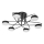 LED Bevestigde Hanglamp 6xLED/7W/230V 3000-6000K diameter 60 cm zwart