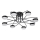 LED Bevestigde Hanglamp 8xLED/7W/230V zwart