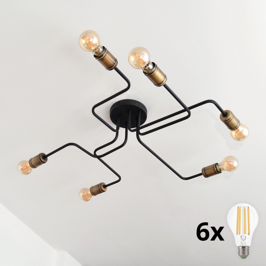 LED Bevestigde Hanglamp TUBE 6xE27/15W/230V