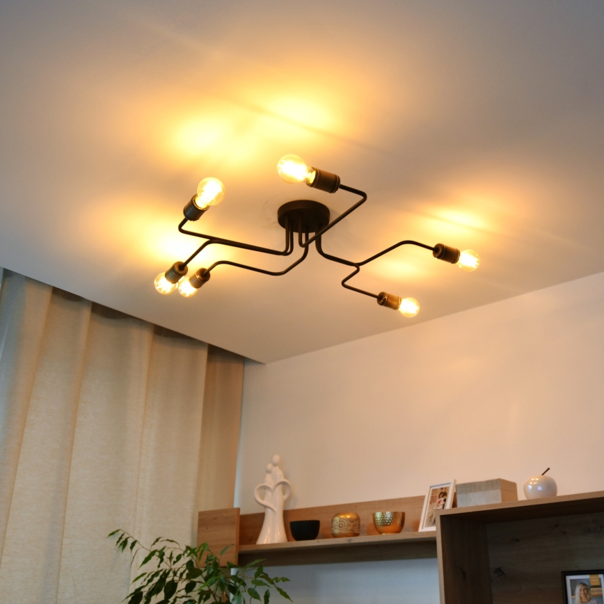 LED Bevestigde Hanglamp TUBE 6xE27/15W/230V