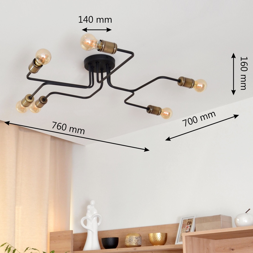 LED Bevestigde Hanglamp TUBE 6xE27/15W/230V
