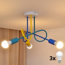 LED Bevestigde hanglamp voor kinderen OXFORD 3xE27/60W/230V