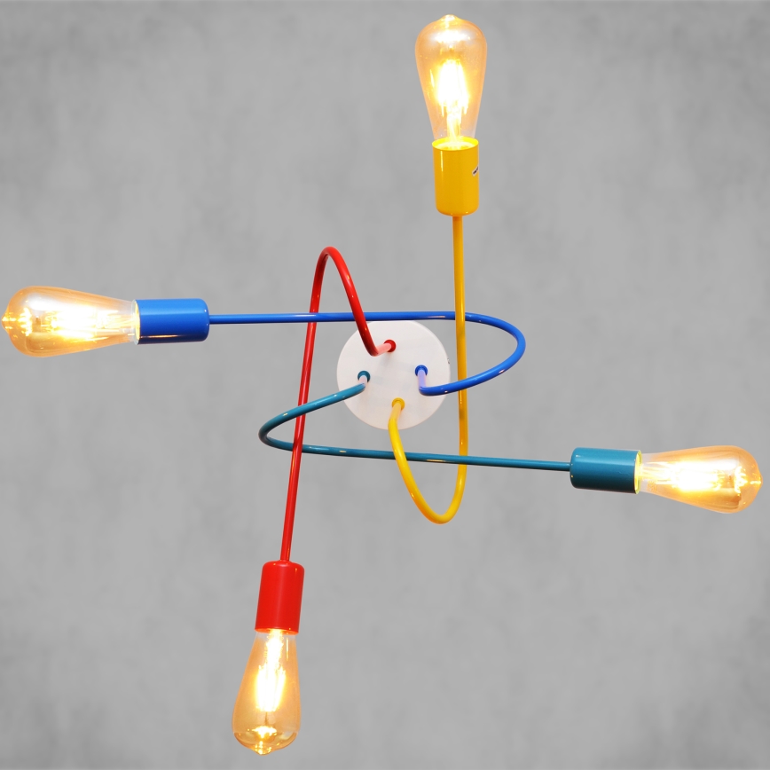 LED Bevestigde Hanglamp voor Kinderen OXFORD 4xE27/10W/230V