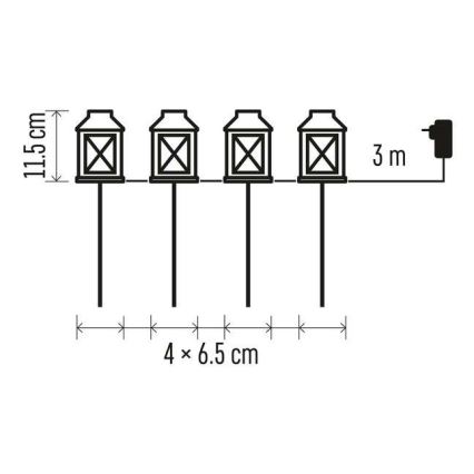 LED Buiten decoratie 4xLED/5W/230V IP44