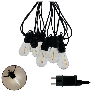 LED buiten decoratief lichtsnoer 10xLED/0,36W/230V 8 m IP44 zwart