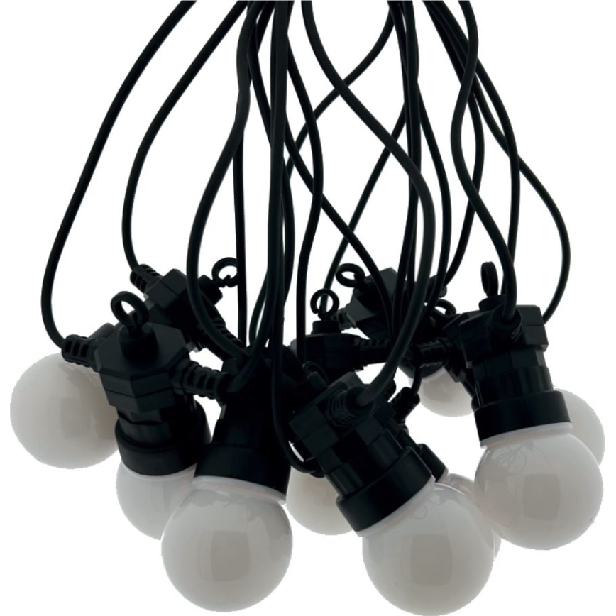 LED buiten decoratieve lichtketting 10xLED/0,36W/230V 4,5 m IP44 zwart