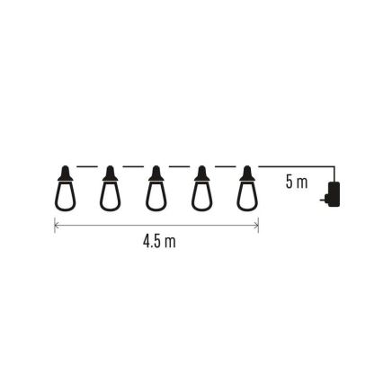 LED buiten decoratieve lichtslinger 100xLED/9,5m IP44