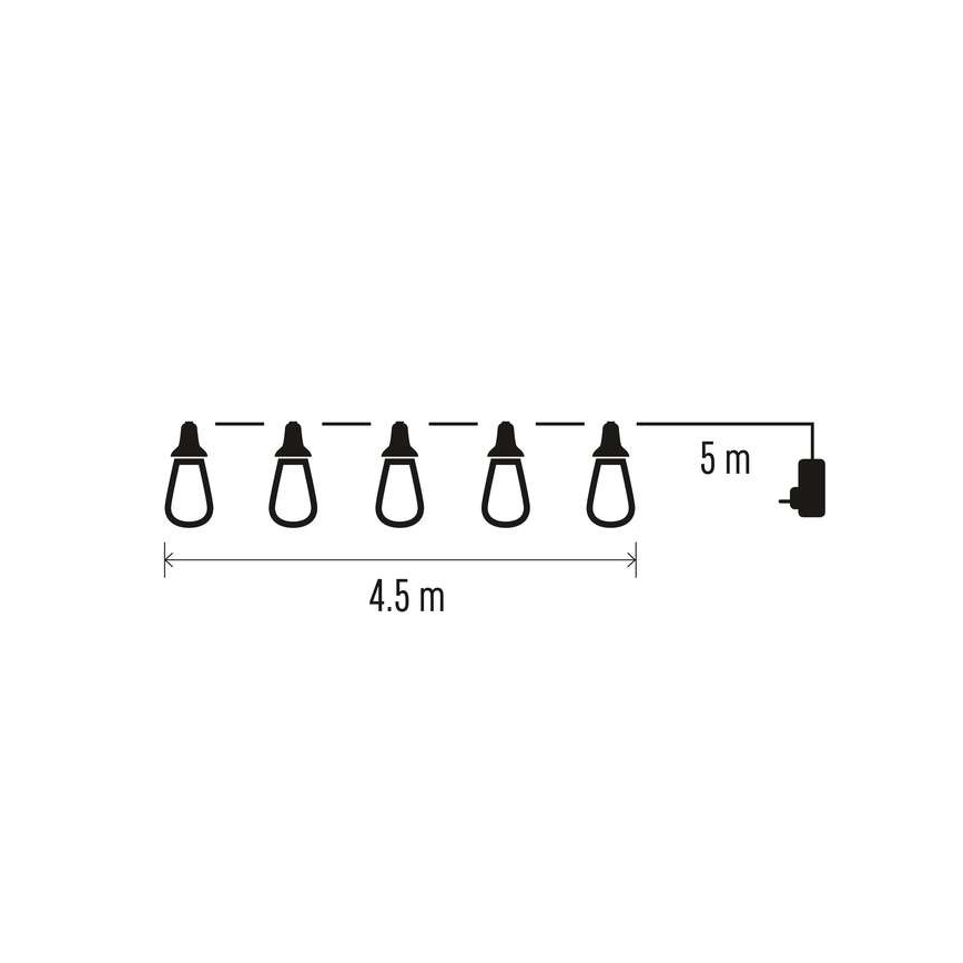 LED buiten decoratieve lichtslinger 100xLED/9,5m IP44