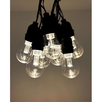 LED buiten decoratieve lichtslinger 10xLED/0,15W/230V 3,8 m IP44 zwart