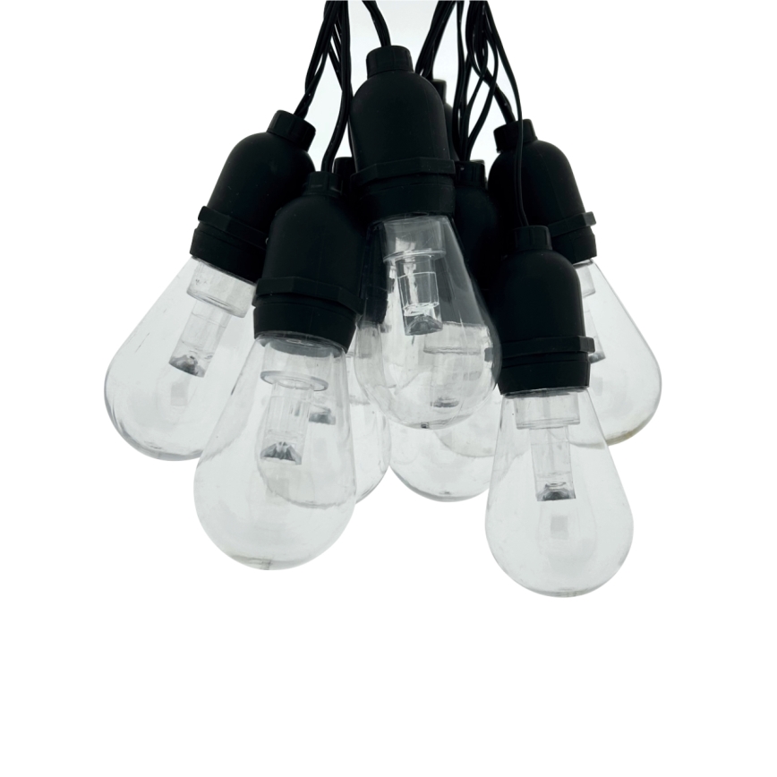 LED buiten decoratieve lichtslinger 10xLED/0,15W/230V 3,8 m IP44 zwart