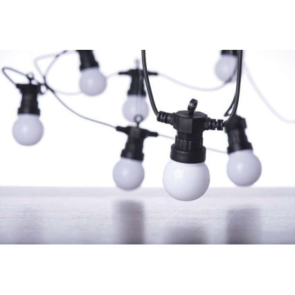 LED buiten decoratieve lichtslinger 10xLED/10m IP44 wit