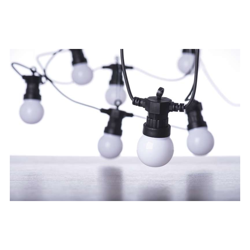 LED buiten decoratieve lichtslinger 10xLED/10m IP44 wit
