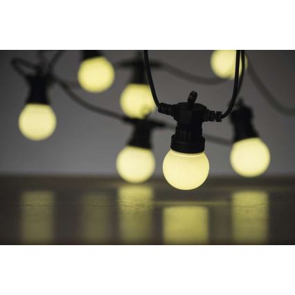 LED buiten decoratieve lichtslinger 10xLED/10m IP44 wit