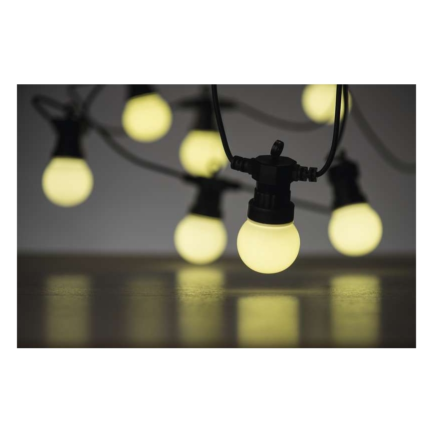 LED buiten decoratieve lichtslinger 10xLED/10m IP44 wit