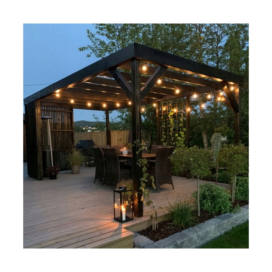 LED buiten decoratieve lichtslinger 20xE27/1W/230V 11,44 m IP44 zwart