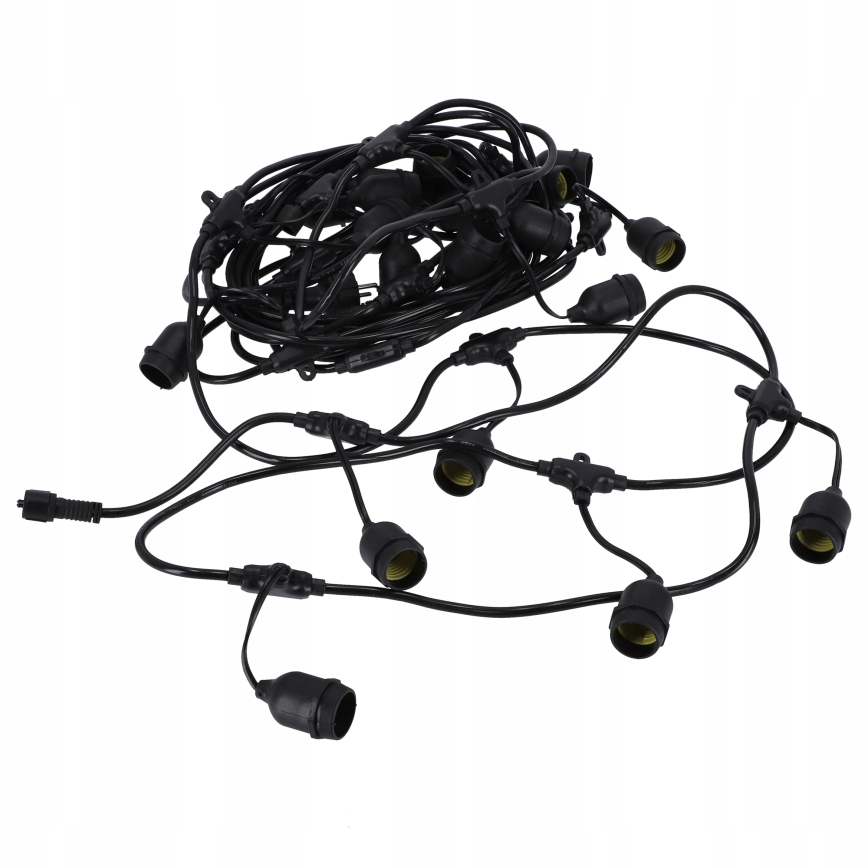 LED buiten decoratieve lichtslinger 20xE27/1W/230V 11,44 m IP44 zwart