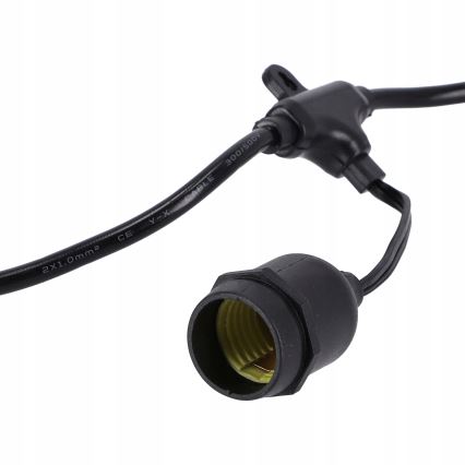 LED buiten decoratieve lichtslinger 20xE27/1W/230V 11,44 m IP44 zwart