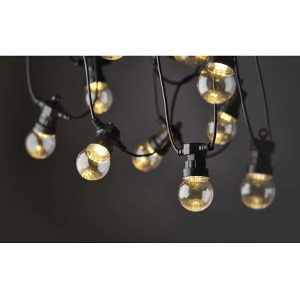 LED buiten decoratieve lichtsnoer 10xLED/10m IP44 helder