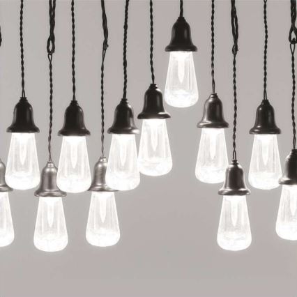 LED buiten decoratieve lichtsnoer 16xLED 8,6m IP44 koud wit