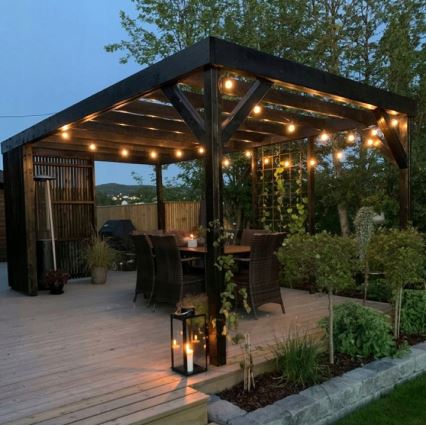 LED buiten decoratieve lichtsnoer 20xE27/1W/230V 20,94 m IP44 zwart